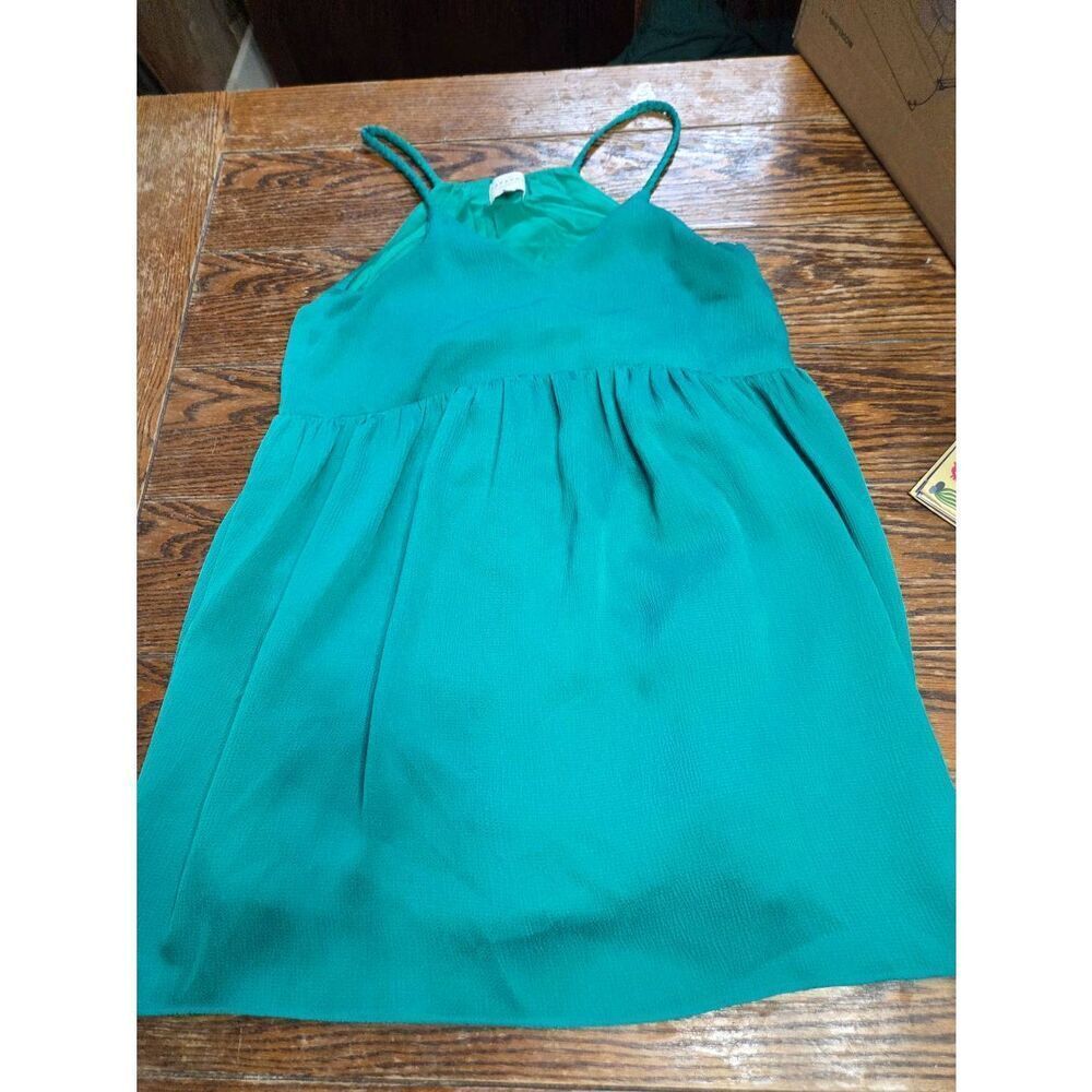 Sezane green v neck tank mini dress sz 36 (US 4)